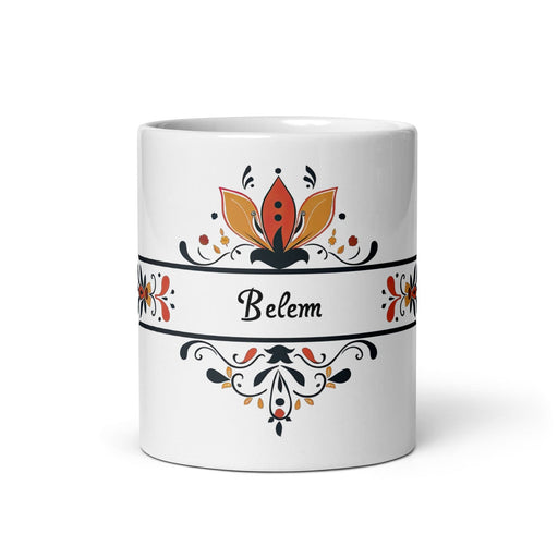 Belem Exclusive Name Art Piece Home Office Work Coffee Mug Mexican Spanish Pride Gift Cup One-Of-A-Kind Calligraphy White Glossy Mug | B18 Mexicada