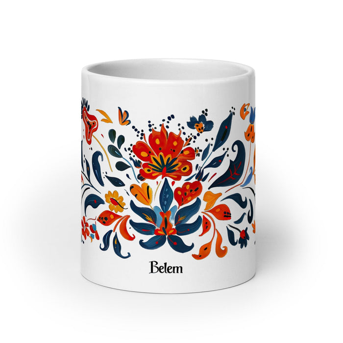 Belem Exclusive Name Art Piece Home Office Work Coffee Mug Mexican Spanish Pride Gift Cup One-Of-A-Kind Calligraphy White Glossy Mug | B19 Mexicada