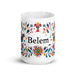 Belem Exclusive Name Art Piece Home Office Work Coffee Mug Mexican Spanish Pride Gift Cup One-Of-A-Kind Calligraphy White Glossy Mug | B21 Mexicada