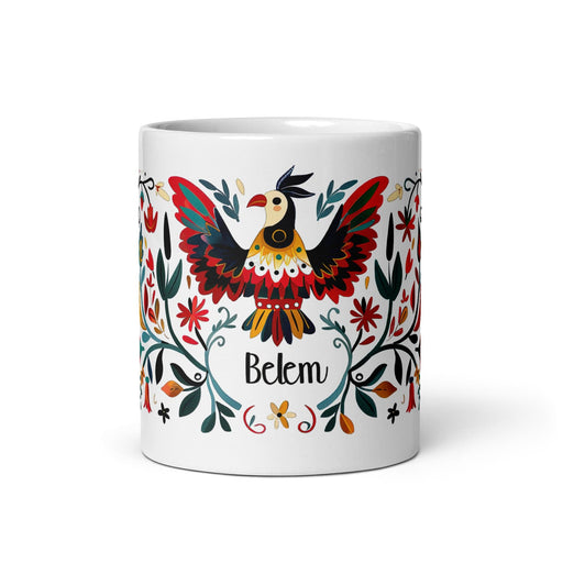 Belem Exclusive Name Art Piece Home Office Work Coffee Mug Mexican Spanish Pride Gift Cup One-Of-A-Kind Calligraphy White Glossy Mug | B5 Mexicada