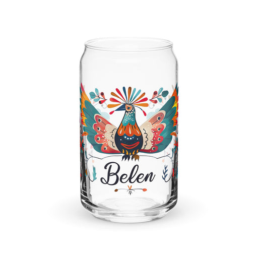 Belén Exclusive Name Art Piece Can - Shaped Glass Home Office Work Mexican Spanish Pride Gift Cup One - Of - A - Kind Calligraphy Glass | B17 - Mexicada