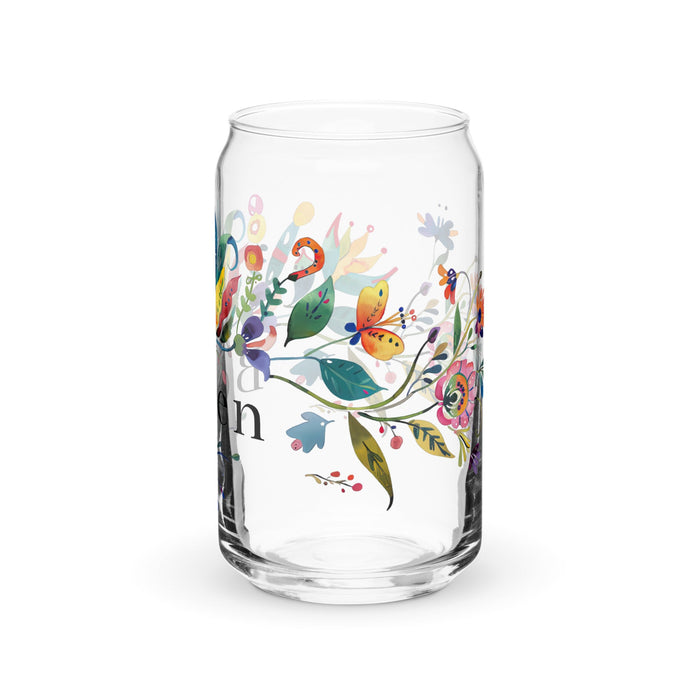 Belén Exclusive Name Art Piece Can - Shaped Glass Home Office Work Mexican Spanish Pride Gift Cup One - Of - A - Kind Calligraphy Glass | B23 - Mexicada