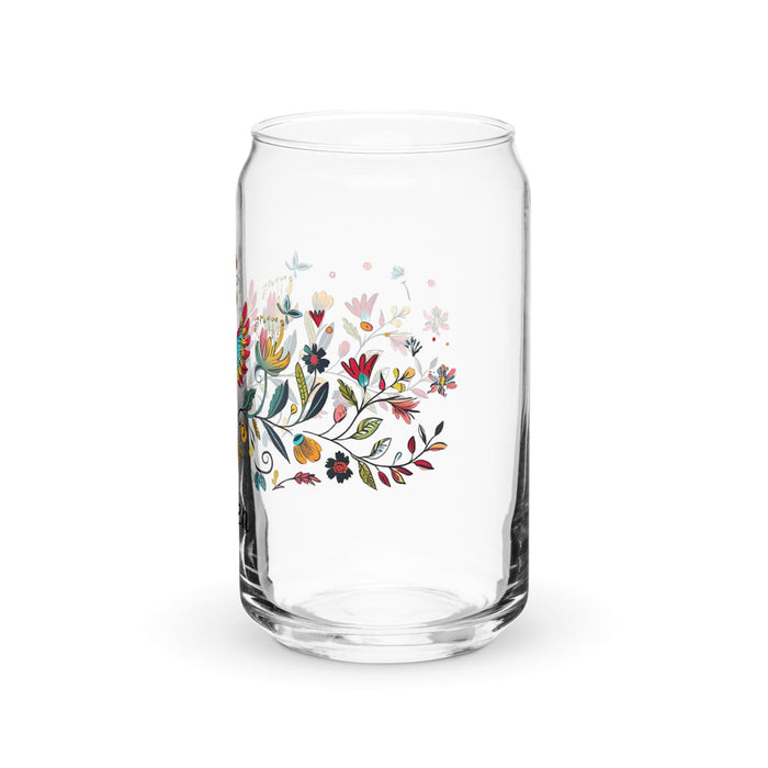 Belén Exclusive Name Art Piece Can-Shaped Glass Home Office Work Mexican Spanish Pride Gift Cup One-Of-A-Kind Calligraphy Glass | B9 Mexicada