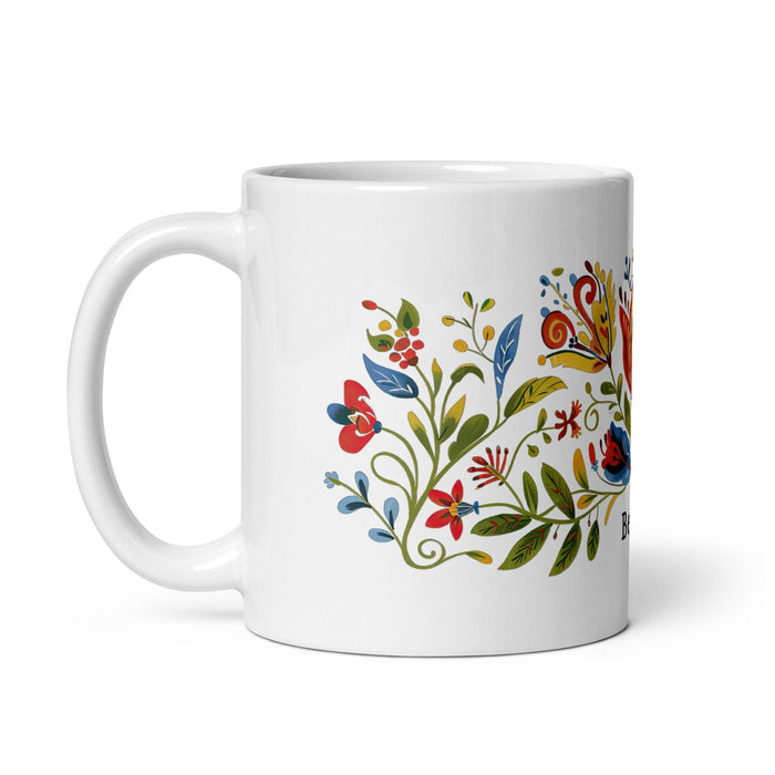 Belén Exclusive Name Art Piece Home Office Work Coffee Mug Mexican Spanish Pride Gift Cup One-Of-A-Kind Calligraphy White Glossy Mug | B1 Mexicada