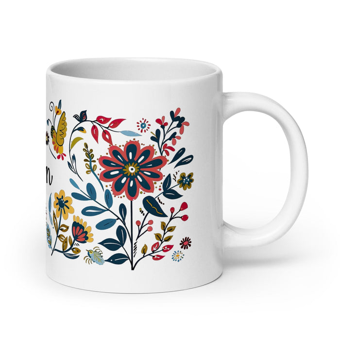 Belén Exclusive Name Art Piece Home Office Work Coffee Mug Mexican Spanish Pride Gift Cup One-Of-A-Kind Calligraphy White Glossy Mug | B12 Mexicada 20 oz