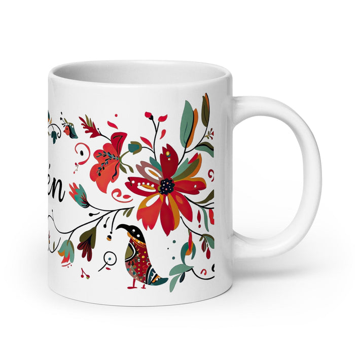 Belén Exclusive Name Art Piece Home Office Work Coffee Mug Mexican Spanish Pride Gift Cup One-Of-A-Kind Calligraphy White Glossy Mug | B14 Mexicada 20 oz