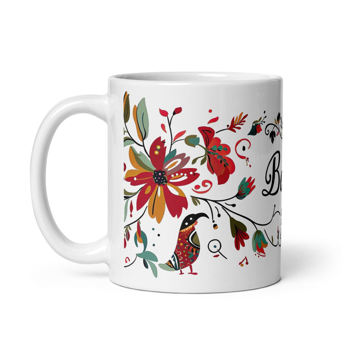 Belén Exclusive Name Art Piece Home Office Work Coffee Mug Mexican Spanish Pride Gift Cup One-Of-A-Kind Calligraphy White Glossy Mug | B14 Mexicada