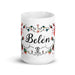 Belén Exclusive Name Art Piece Home Office Work Coffee Mug Mexican Spanish Pride Gift Cup One-Of-A-Kind Calligraphy White Glossy Mug | B14 Mexicada