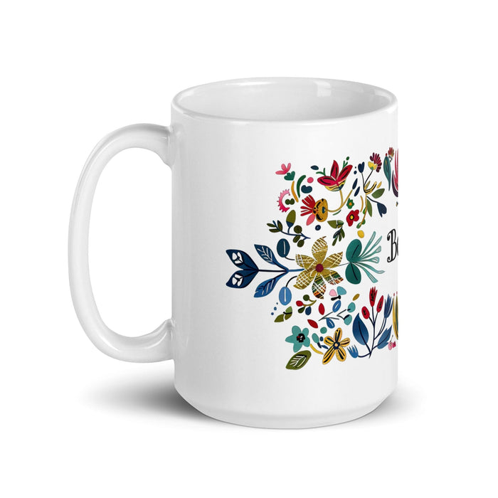 Belén Exclusive Name Art Piece Home Office Work Coffee Mug Mexican Spanish Pride Gift Cup One-Of-A-Kind Calligraphy White Glossy Mug | B16 Mexicada