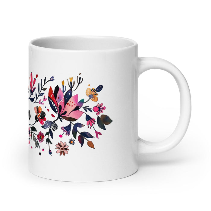 Belén Exclusive Name Art Piece Home Office Work Coffee Mug Mexican Spanish Pride Gift Cup One-Of-A-Kind Calligraphy White Glossy Mug | B18 Mexicada 20 oz