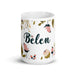 Belén Exclusive Name Art Piece Home Office Work Coffee Mug Mexican Spanish Pride Gift Cup One-Of-A-Kind Calligraphy White Glossy Mug | B19 Mexicada