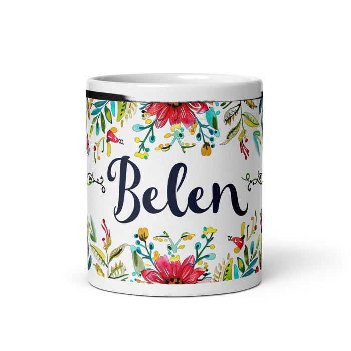 Belén Exclusive Name Art Piece Home Office Work Coffee Mug Mexican Spanish Pride Gift Cup One-Of-A-Kind Calligraphy White Glossy Mug | B20 Mexicada