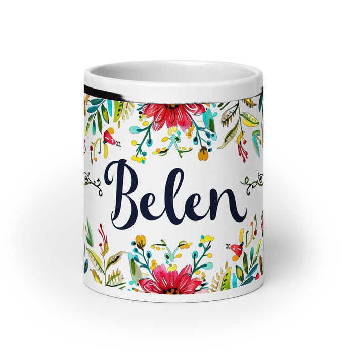 Belén Exclusive Name Art Piece Home Office Work Coffee Mug Mexican Spanish Pride Gift Cup One-Of-A-Kind Calligraphy White Glossy Mug | B20 Mexicada