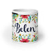 Belén Exclusive Name Art Piece Home Office Work Coffee Mug Mexican Spanish Pride Gift Cup One-Of-A-Kind Calligraphy White Glossy Mug | B20 Mexicada