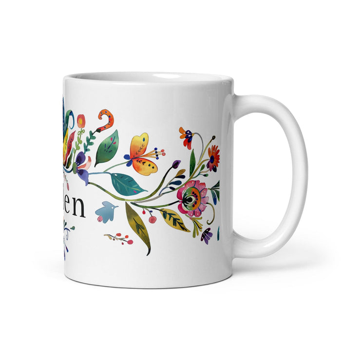 Belén Exclusive Name Art Piece Home Office Work Coffee Mug Mexican Spanish Pride Gift Cup One-Of-A-Kind Calligraphy White Glossy Mug | B23 Mexicada 11 oz