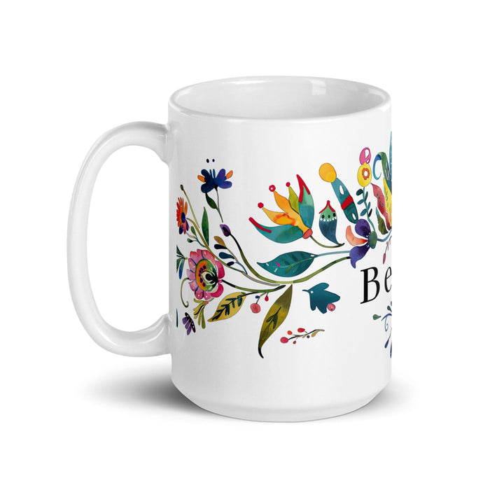 Belén Exclusive Name Art Piece Home Office Work Coffee Mug Mexican Spanish Pride Gift Cup One-Of-A-Kind Calligraphy White Glossy Mug | B23 Mexicada