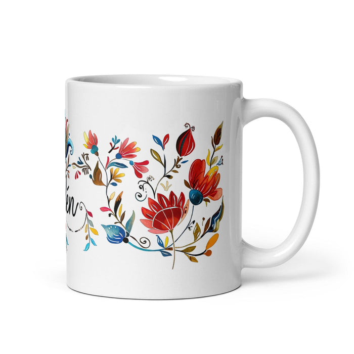 Belén Exclusive Name Art Piece Home Office Work Coffee Mug Mexican Spanish Pride Gift Cup One-Of-A-Kind Calligraphy White Glossy Mug | B24 Mexicada 11 oz