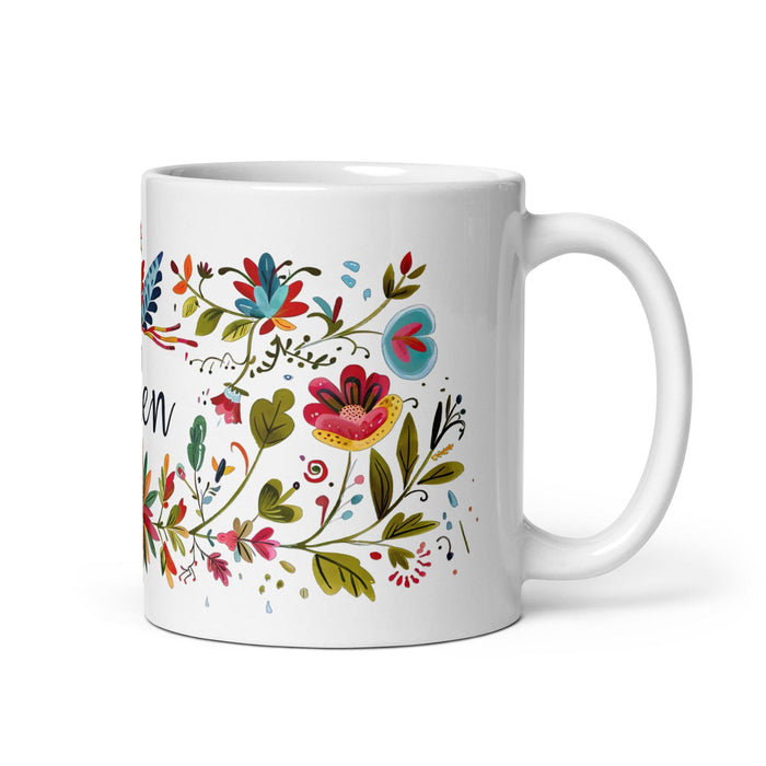 Belén Exclusive Name Art Piece Home Office Work Coffee Mug Mexican Spanish Pride Gift Cup One-Of-A-Kind Calligraphy White Glossy Mug | B25 Mexicada 11 oz