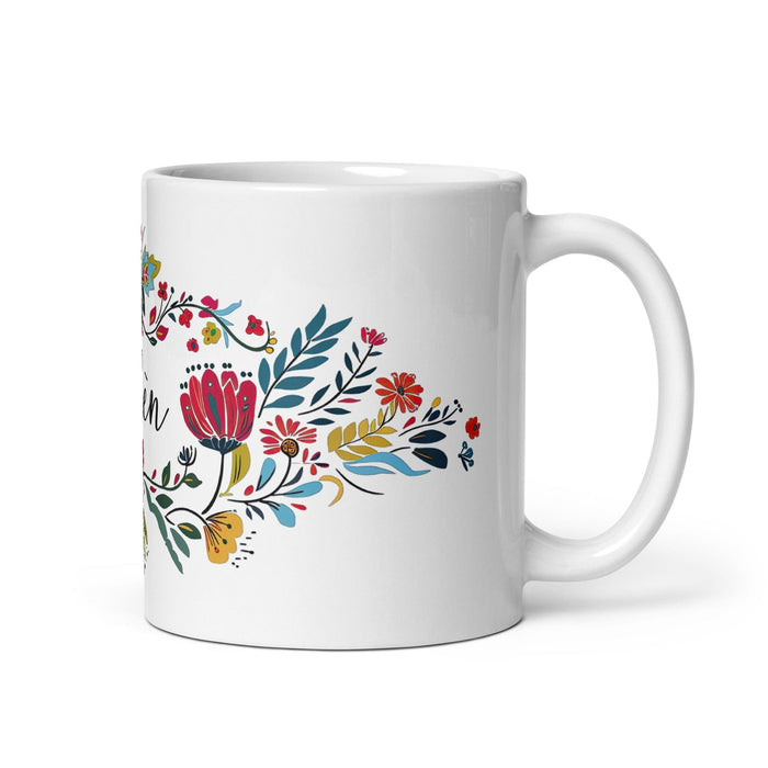 Belén Exclusive Name Art Piece Home Office Work Coffee Mug Mexican Spanish Pride Gift Cup One-Of-A-Kind Calligraphy White Glossy Mug | B5 Mexicada 11 oz