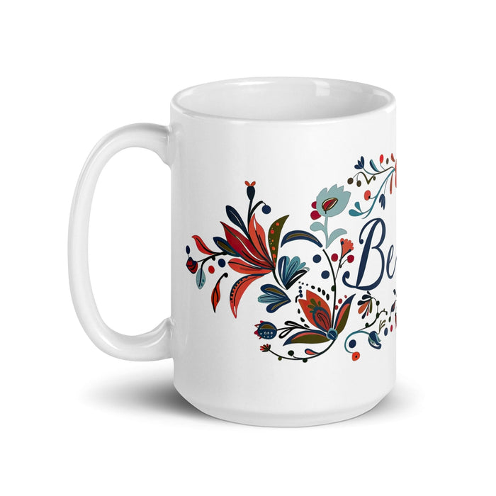 Belén Exclusive Name Art Piece Home Office Work Coffee Mug Mexican Spanish Pride Gift Cup One-Of-A-Kind Calligraphy White Glossy Mug | B7 Mexicada