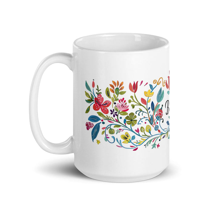 Belén Exclusive Name Art Piece Home Office Work Coffee Mug Mexican Spanish Pride Gift Cup One-Of-A-Kind Calligraphy White Glossy Mug | B8 Mexicada