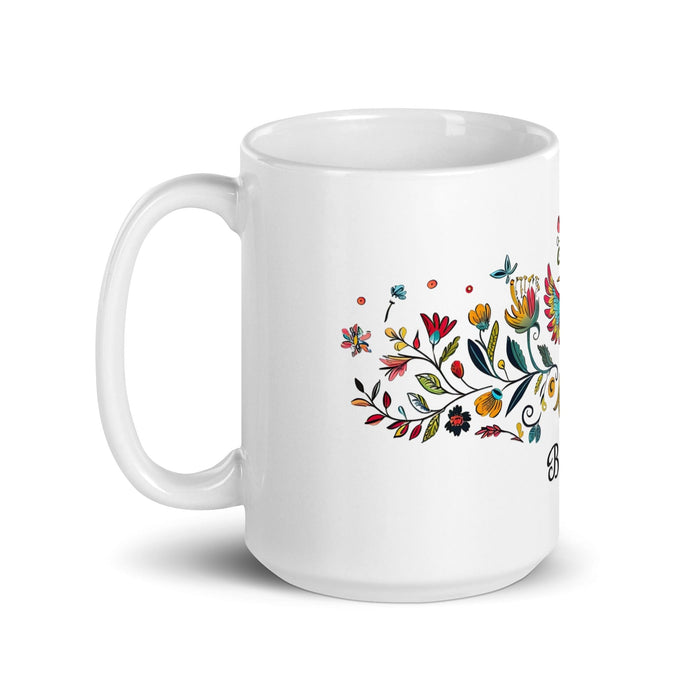 Belén Exclusive Name Art Piece Home Office Work Coffee Mug Mexican Spanish Pride Gift Cup One-Of-A-Kind Calligraphy White Glossy Mug | B9 Mexicada