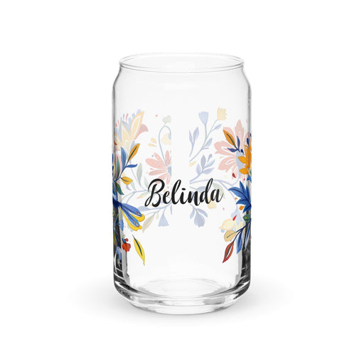 Belinda Exclusive Name Art Piece Can-Shaped Glass Home Office Work Mexican Spanish Pride Gift Cup One-Of-A-Kind Calligraphy Glass | B11 Mexicada 16 oz (No Lid No Straw)