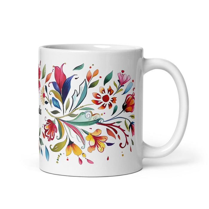 Belinda Exclusive Name Art Piece Home Office Work Coffee Mug Mexican Spanish Pride Gift Cup One-Of-A-Kind Calligraphy White Glossy Mug | B1 Mexicada 11 oz