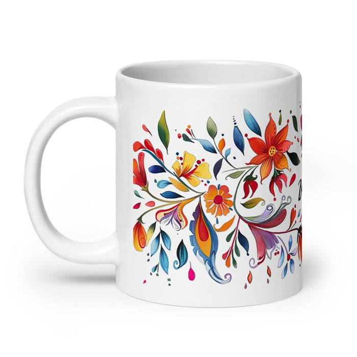 Belinda Exclusive Name Art Piece Home Office Work Coffee Mug Mexican Spanish Pride Gift Cup One-Of-A-Kind Calligraphy White Glossy Mug | B1 Mexicada