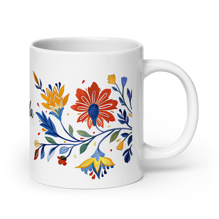 Belinda Exclusive Name Art Piece Home Office Work Coffee Mug Mexican Spanish Pride Gift Cup One-Of-A-Kind Calligraphy White Glossy Mug | B11 Mexicada 20 oz