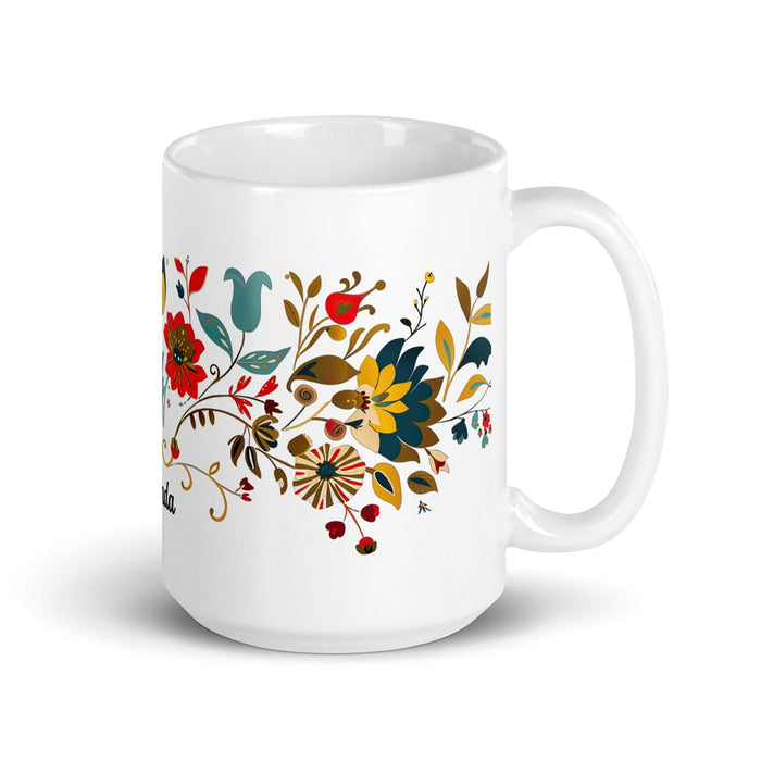 Belinda Exclusive Name Art Piece Home Office Work Coffee Mug Mexican Spanish Pride Gift Cup One-Of-A-Kind Calligraphy White Glossy Mug | B14 Mexicada 15 oz