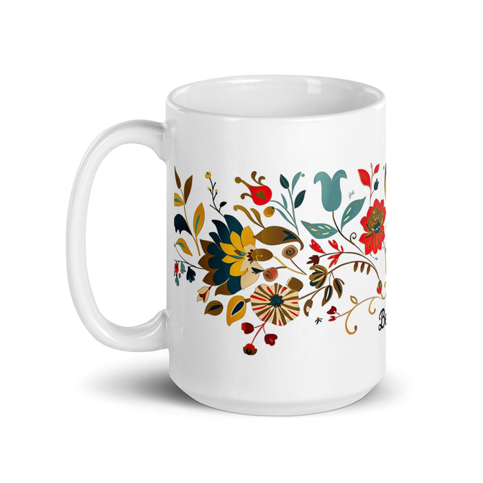 Belinda Exclusive Name Art Piece Home Office Work Coffee Mug Mexican Spanish Pride Gift Cup One-Of-A-Kind Calligraphy White Glossy Mug | B14 Mexicada