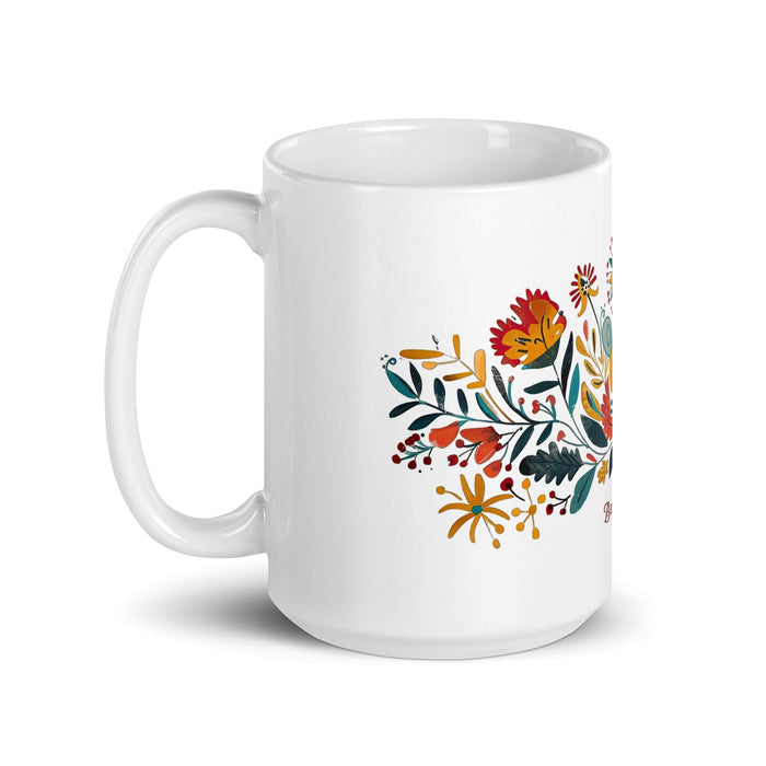 Belinda Exclusive Name Art Piece Home Office Work Coffee Mug Mexican Spanish Pride Gift Cup One-Of-A-Kind Calligraphy White Glossy Mug | B16 Mexicada