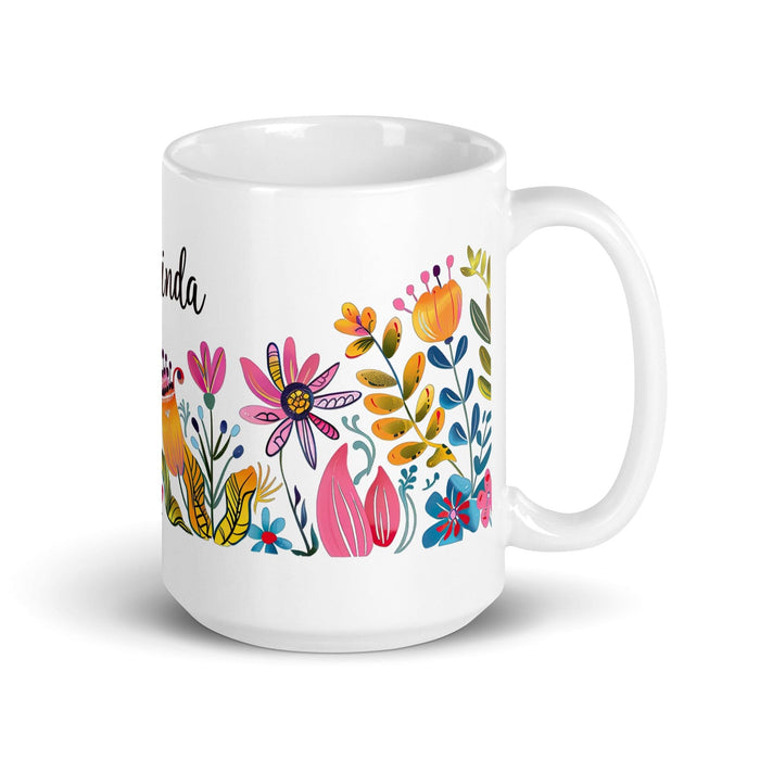 Belinda Exclusive Name Art Piece Home Office Work Coffee Mug Mexican Spanish Pride Gift Cup One-Of-A-Kind Calligraphy White Glossy Mug | B18 Mexicada 15 oz