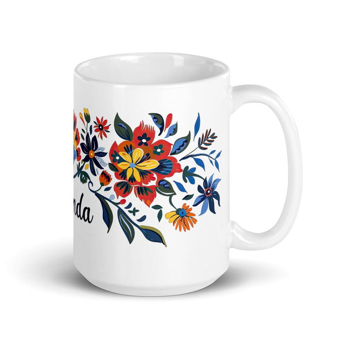 Belinda Exclusive Name Art Piece Home Office Work Coffee Mug Mexican Spanish Pride Gift Cup One-Of-A-Kind Calligraphy White Glossy Mug | B19 Mexicada 15 oz