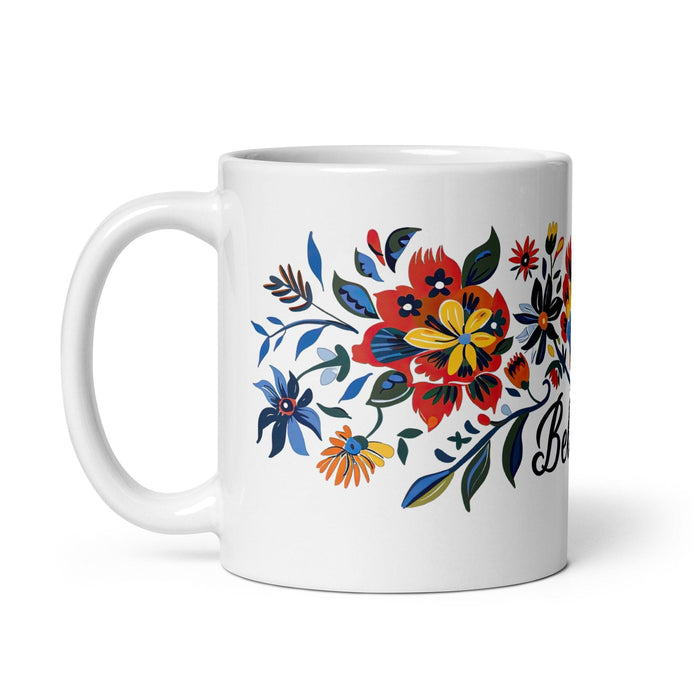 Belinda Exclusive Name Art Piece Home Office Work Coffee Mug Mexican Spanish Pride Gift Cup One-Of-A-Kind Calligraphy White Glossy Mug | B19 Mexicada