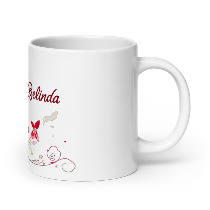 Belinda Exclusive Name Art Piece Home Office Work Coffee Mug Mexican Spanish Pride Gift Cup One-Of-A-Kind Calligraphy White Glossy Mug | B23 Mexicada 20 oz