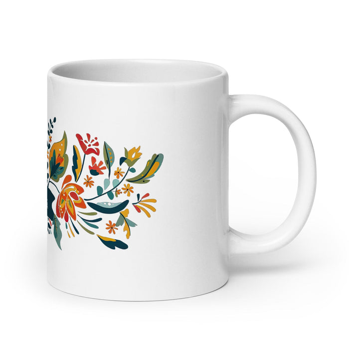 Belinda Exclusive Name Art Piece Home Office Work Coffee Mug Mexican Spanish Pride Gift Cup One-Of-A-Kind Calligraphy White Glossy Mug | B3 Mexicada 20 oz