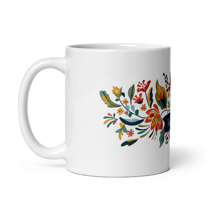 Belinda Exclusive Name Art Piece Home Office Work Coffee Mug Mexican Spanish Pride Gift Cup One-Of-A-Kind Calligraphy White Glossy Mug | B3 Mexicada