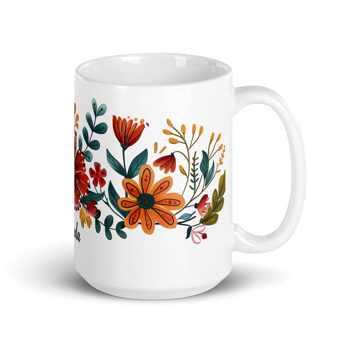 Belinda Exclusive Name Art Piece Home Office Work Coffee Mug Mexican Spanish Pride Gift Cup One-Of-A-Kind Calligraphy White Glossy Mug | B4 Mexicada 15 oz