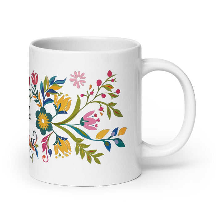 Belinda Exclusive Name Art Piece Home Office Work Coffee Mug Mexican Spanish Pride Gift Cup One-Of-A-Kind Calligraphy White Glossy Mug | B5 Mexicada 20 oz