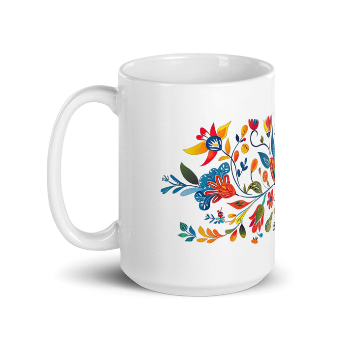 Belinda Exclusive Name Art Piece Home Office Work Coffee Mug Mexican Spanish Pride Gift Cup One-Of-A-Kind Calligraphy White Glossy Mug | B8 Mexicada