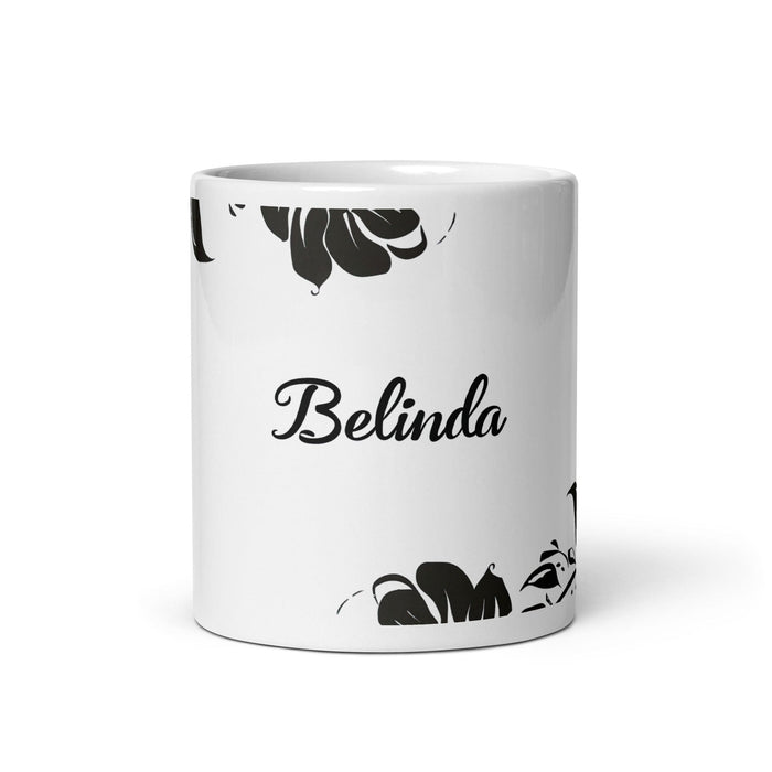 Belinda Exclusive Name Art Piece Home Office Work Coffee Mug Mexican Spanish Pride Gift Cup One-Of-A-Kind Calligraphy White Glossy Mug | B9 Mexicada