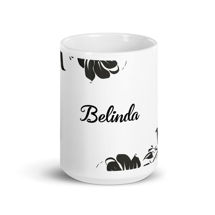 Belinda Exclusive Name Art Piece Home Office Work Coffee Mug Mexican Spanish Pride Gift Cup One-Of-A-Kind Calligraphy White Glossy Mug | B9 Mexicada