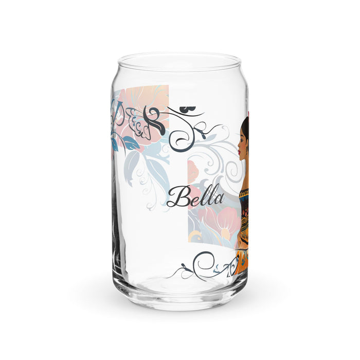 Bella Exclusive Name Art Piece Can - Shaped Glass Home Office Work Mexican Spanish Pride Gift Cup One - Of - A - Kind Calligraphy Glass | B1 - Mexicada