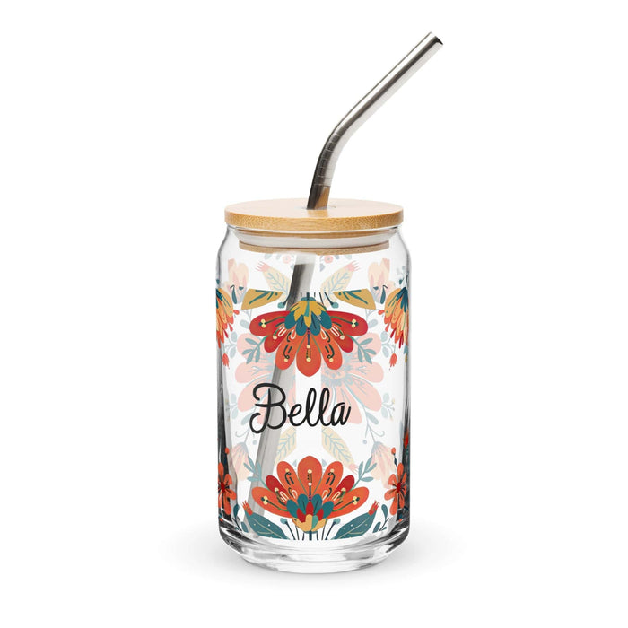 Bella Exclusive Name Art Piece Can-Shaped Glass Home Office Work Mexican Spanish Pride Gift Cup One-Of-A-Kind Calligraphy Glass | B10 Mexicada 16 oz With Lid & Straw