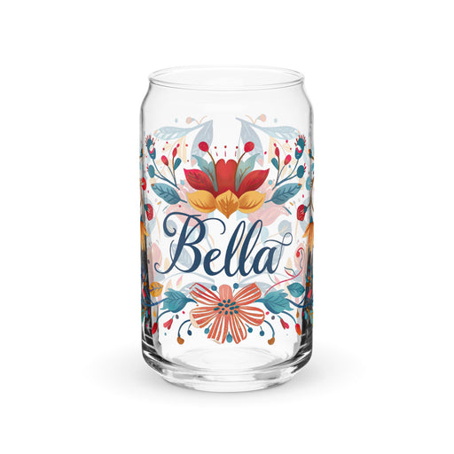 Bella Exclusive Name Art Piece Can - Shaped Glass Home Office Work Mexican Spanish Pride Gift Cup One - Of - A - Kind Calligraphy Glass | B11 - Mexicada