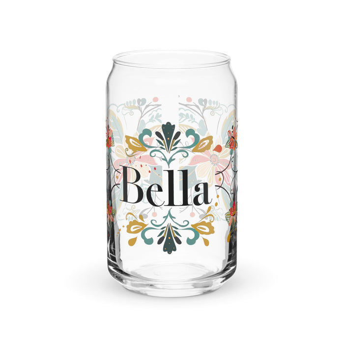 Bella Exclusive Name Art Piece Can - Shaped Glass Home Office Work Mexican Spanish Pride Gift Cup One - Of - A - Kind Calligraphy Glass | B12 - Mexicada