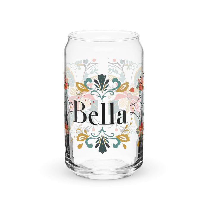 Bella Exclusive Name Art Piece Can-Shaped Glass Home Office Work Mexican Spanish Pride Gift Cup One-Of-A-Kind Calligraphy Glass | B12 Mexicada 16 oz (No Lid No Straw)