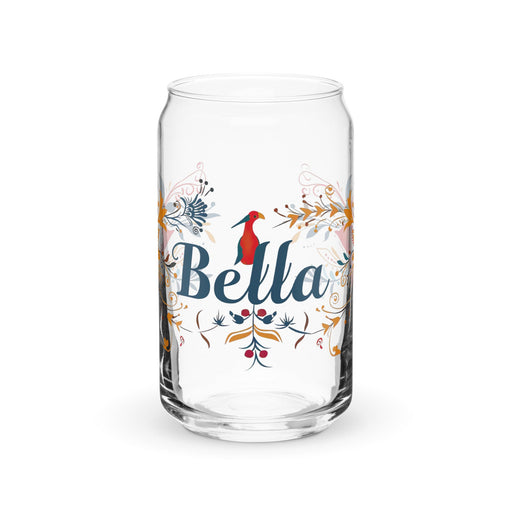 Bella Exclusive Name Art Piece Can - Shaped Glass Home Office Work Mexican Spanish Pride Gift Cup One - Of - A - Kind Calligraphy Glass | B14 - Mexicada